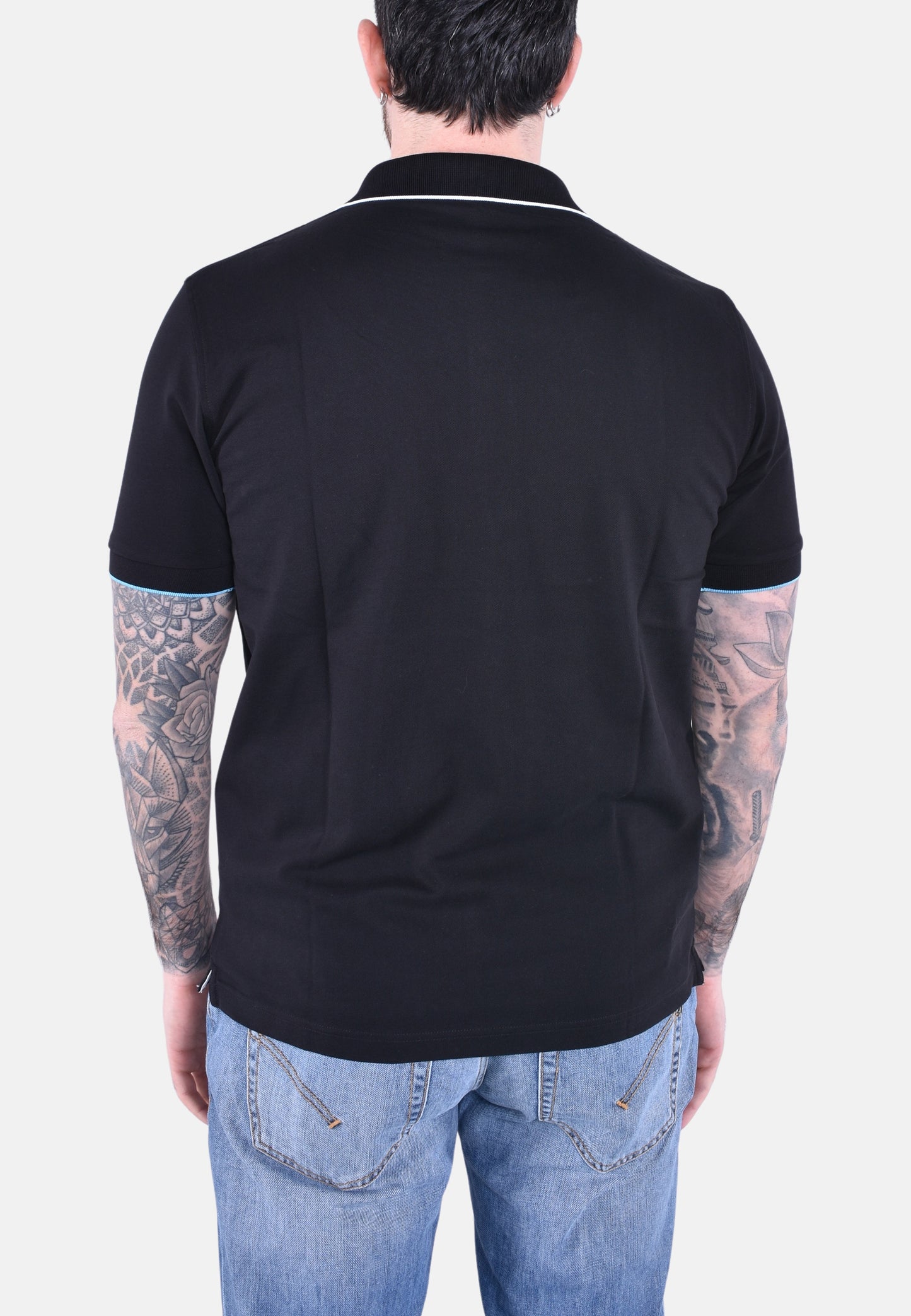 POLO SMALL STRIPES ON COLLAR SHORT SLEEVES