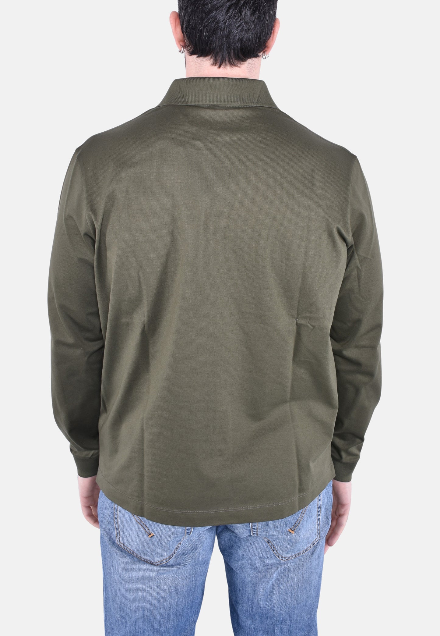 POLO MANICA LUNGA IN POPELINE DI COTONE