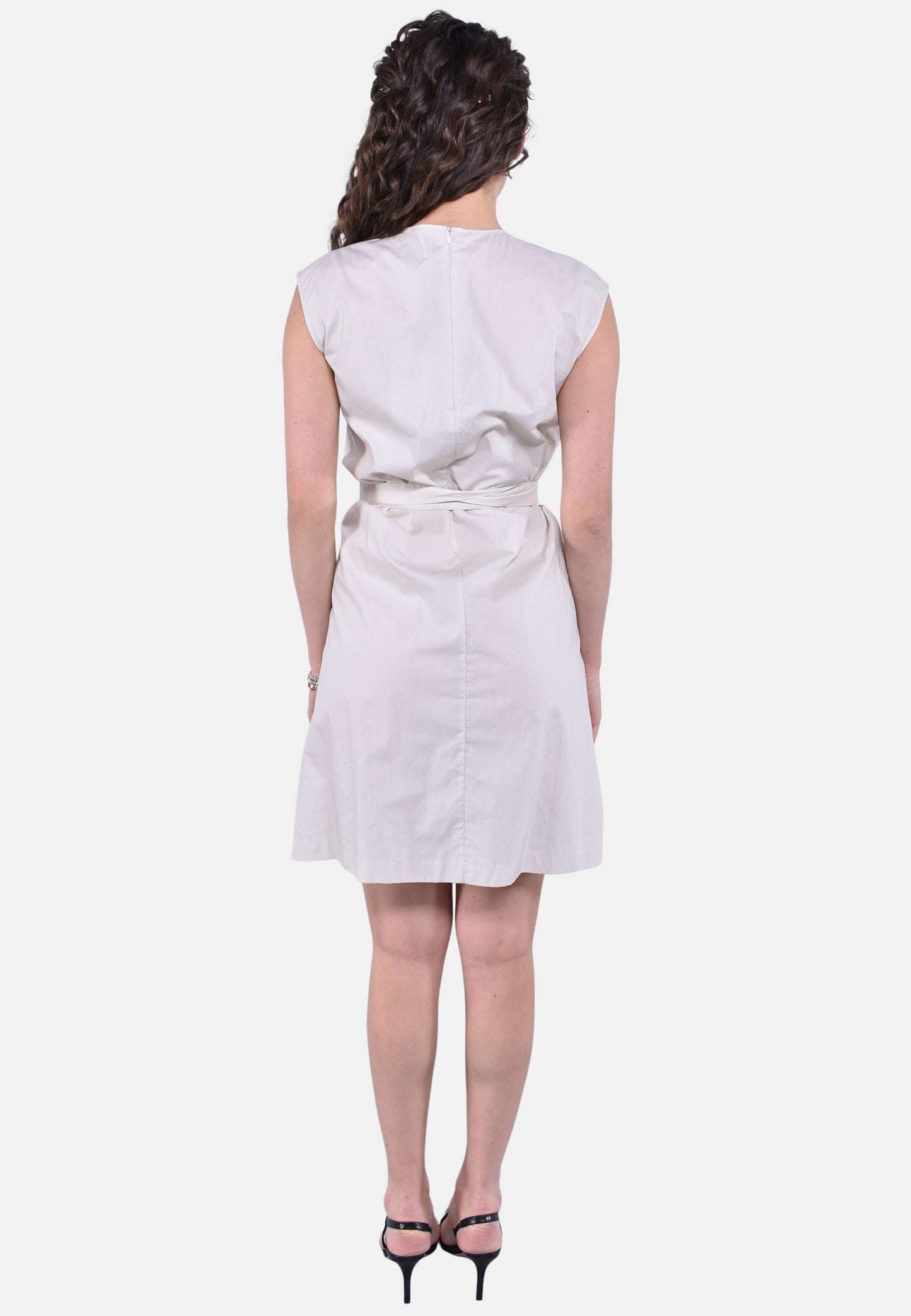 POPLIN BELTED DRESS