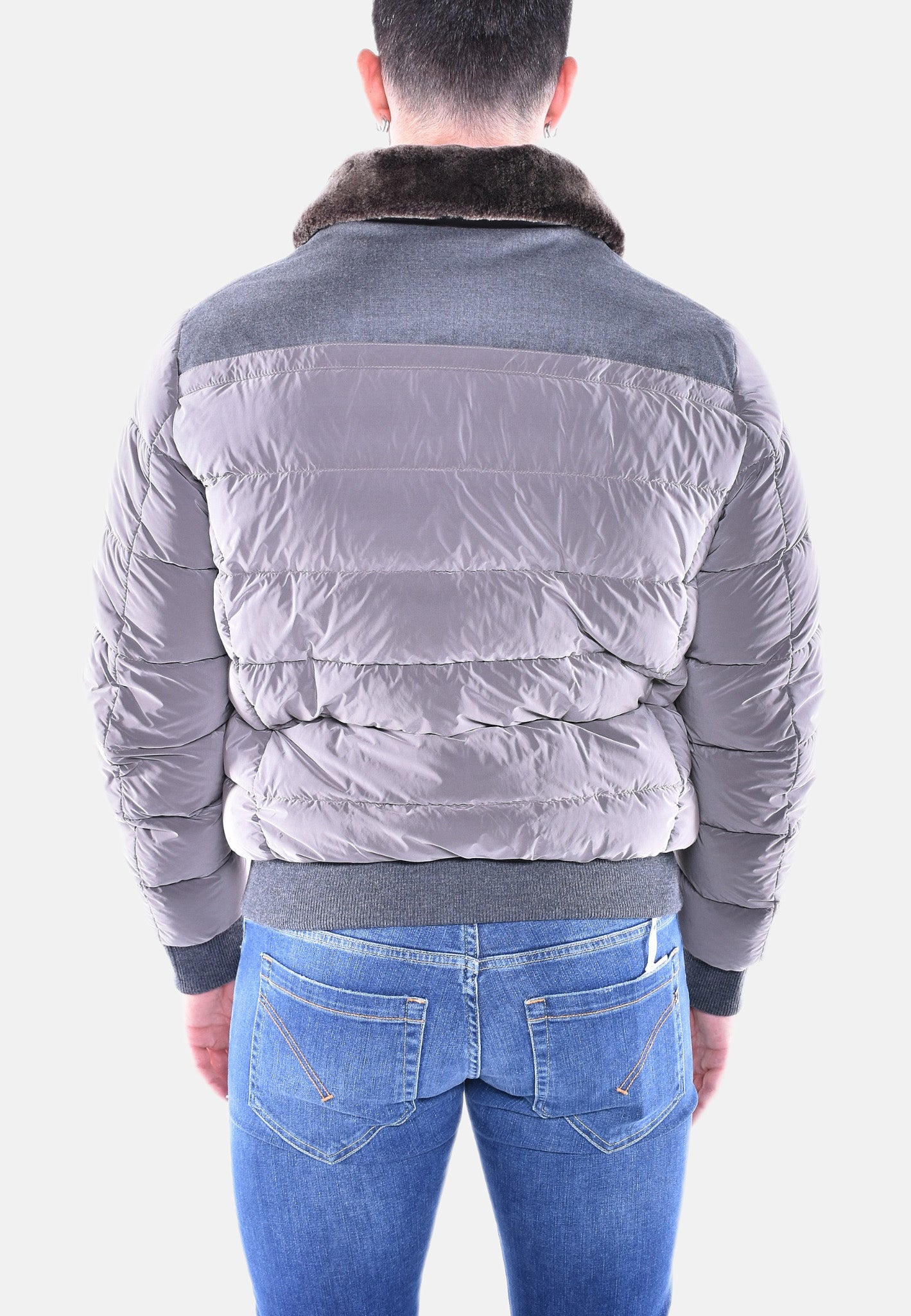 BOMBER IN PIUMA E LANA CON PELO STACCABILE VIANI