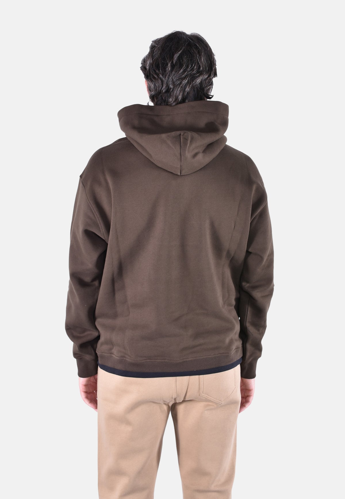 REGULAR-FIT SWEATSHIRT IN CONTRASTING RIBBED FLEECE