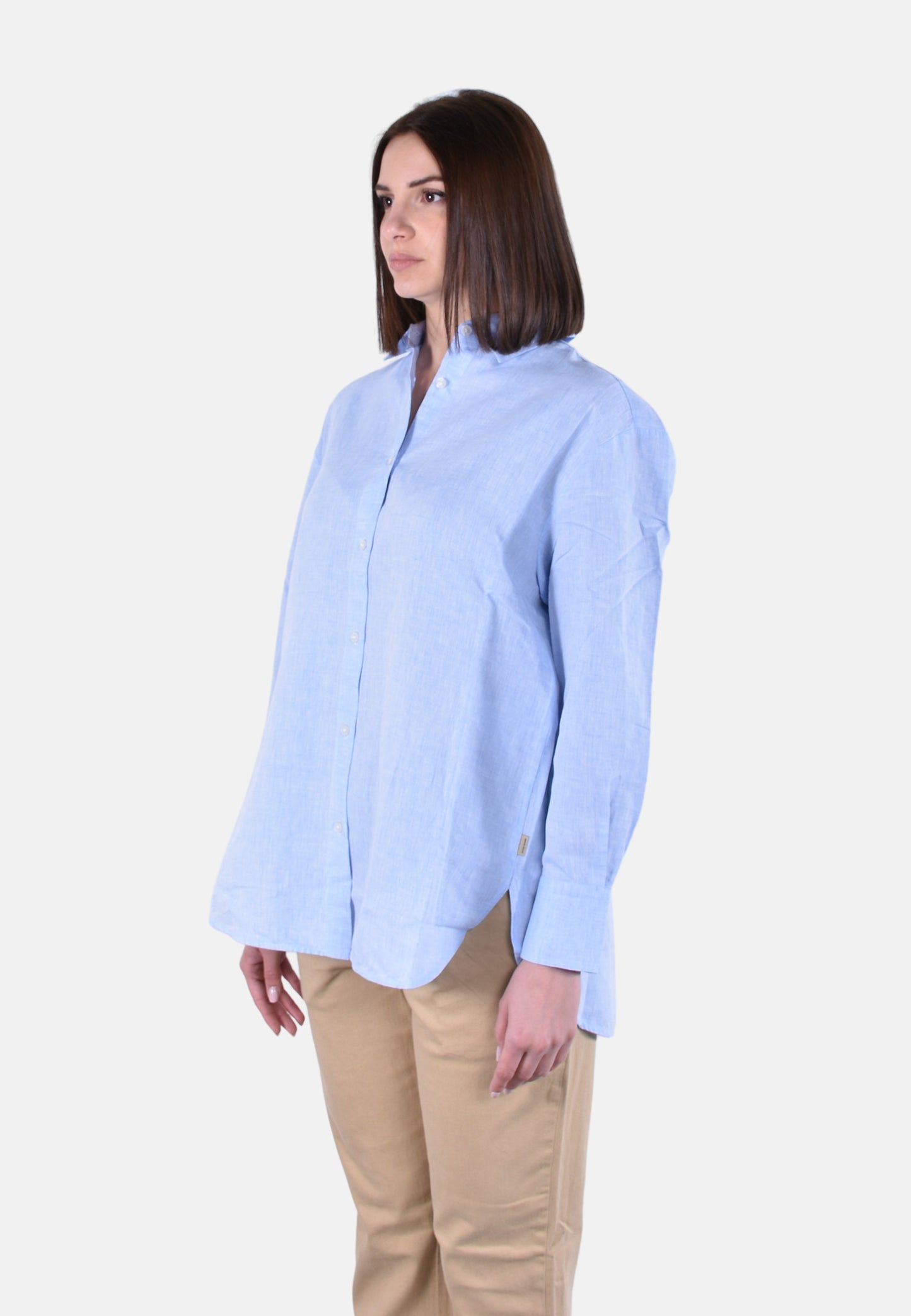 COTTON LINEN YD BOYFRIEND SHIRT