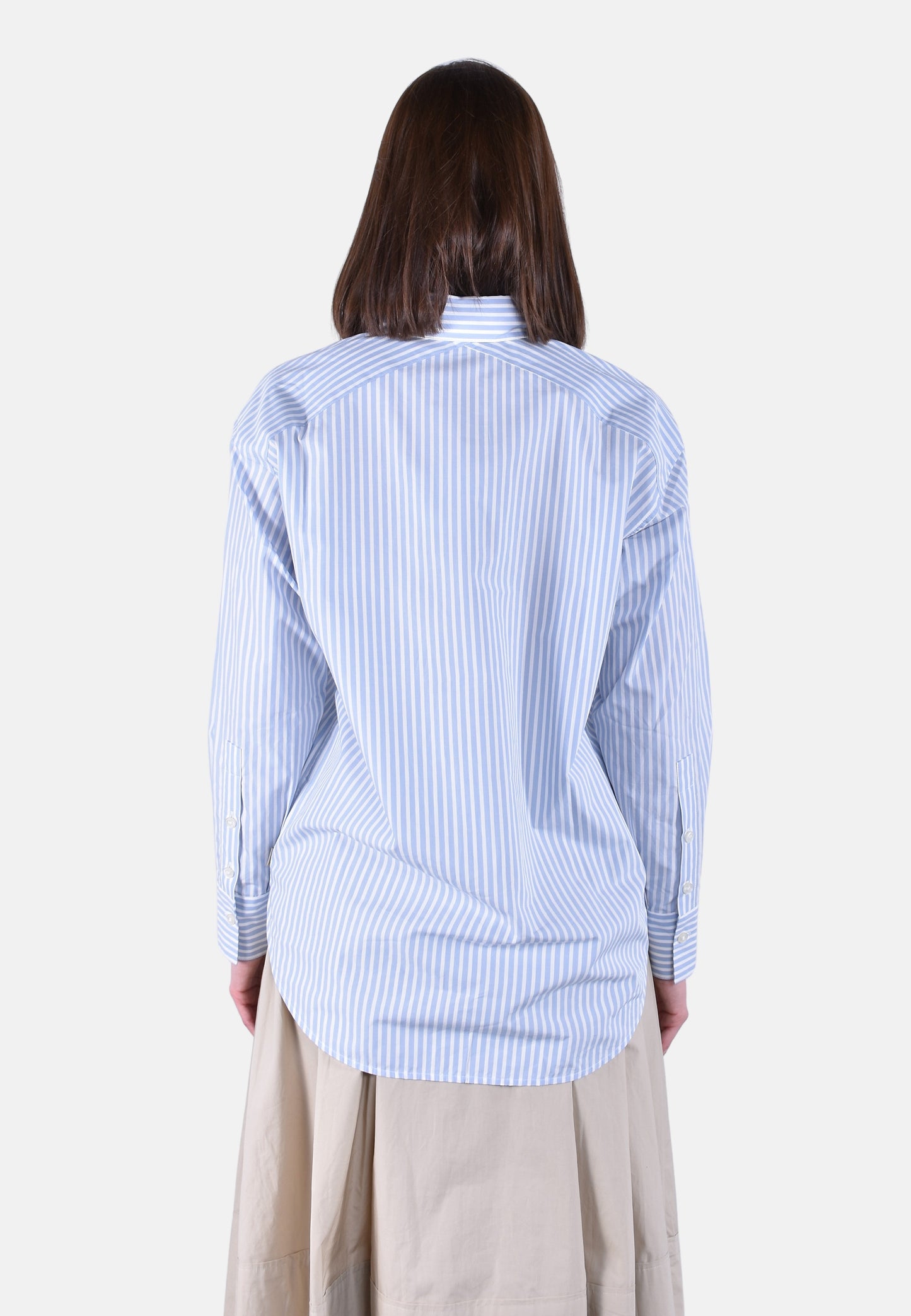 STRIPED COTTON POPLIN BOYFRIEND SHIRT