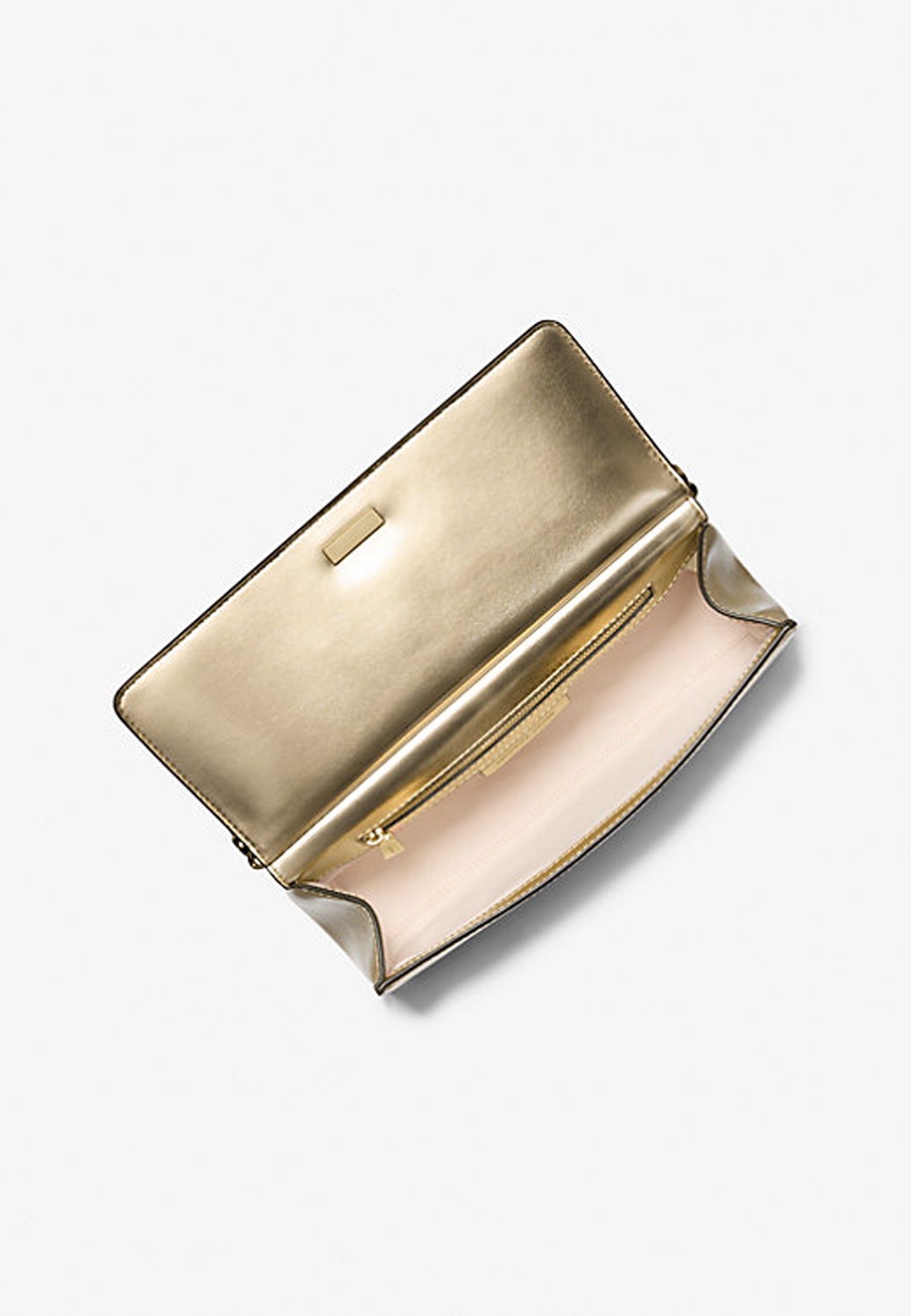 Pochette Carmine media in pelle martellata metallizzata