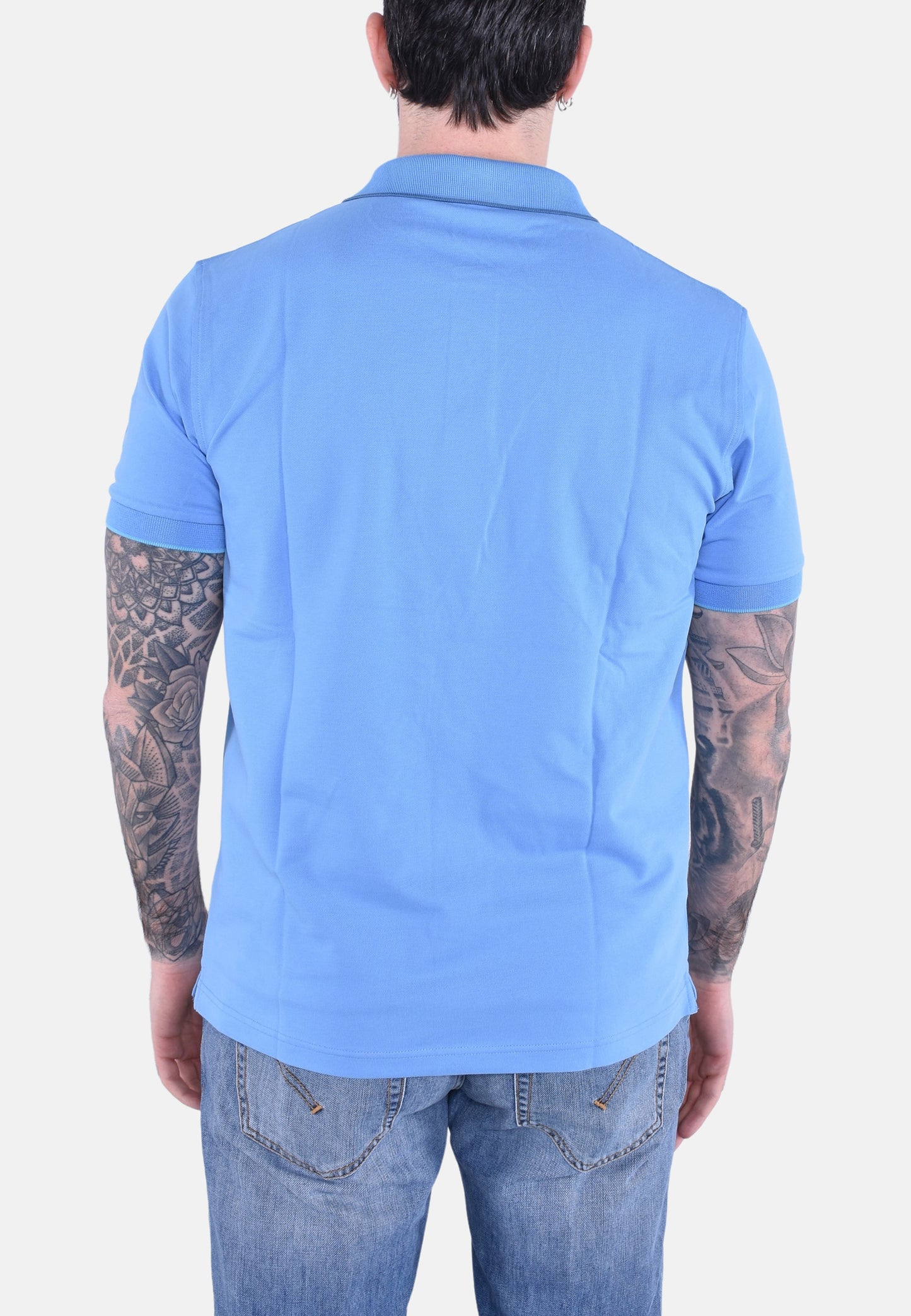 POLO SMALL STRIPES ON COLLAR SHORT SLEEVES