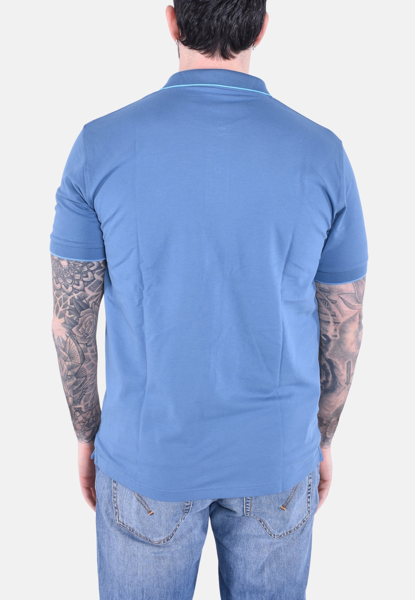 POLO SMALL STRIPES ON COLLAR SHORT SLEEVES