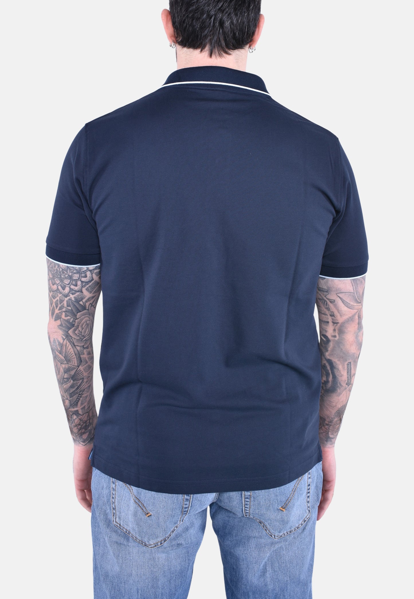 POLO SMALL STRIPES ON COLLAR SHORT SLEEVES