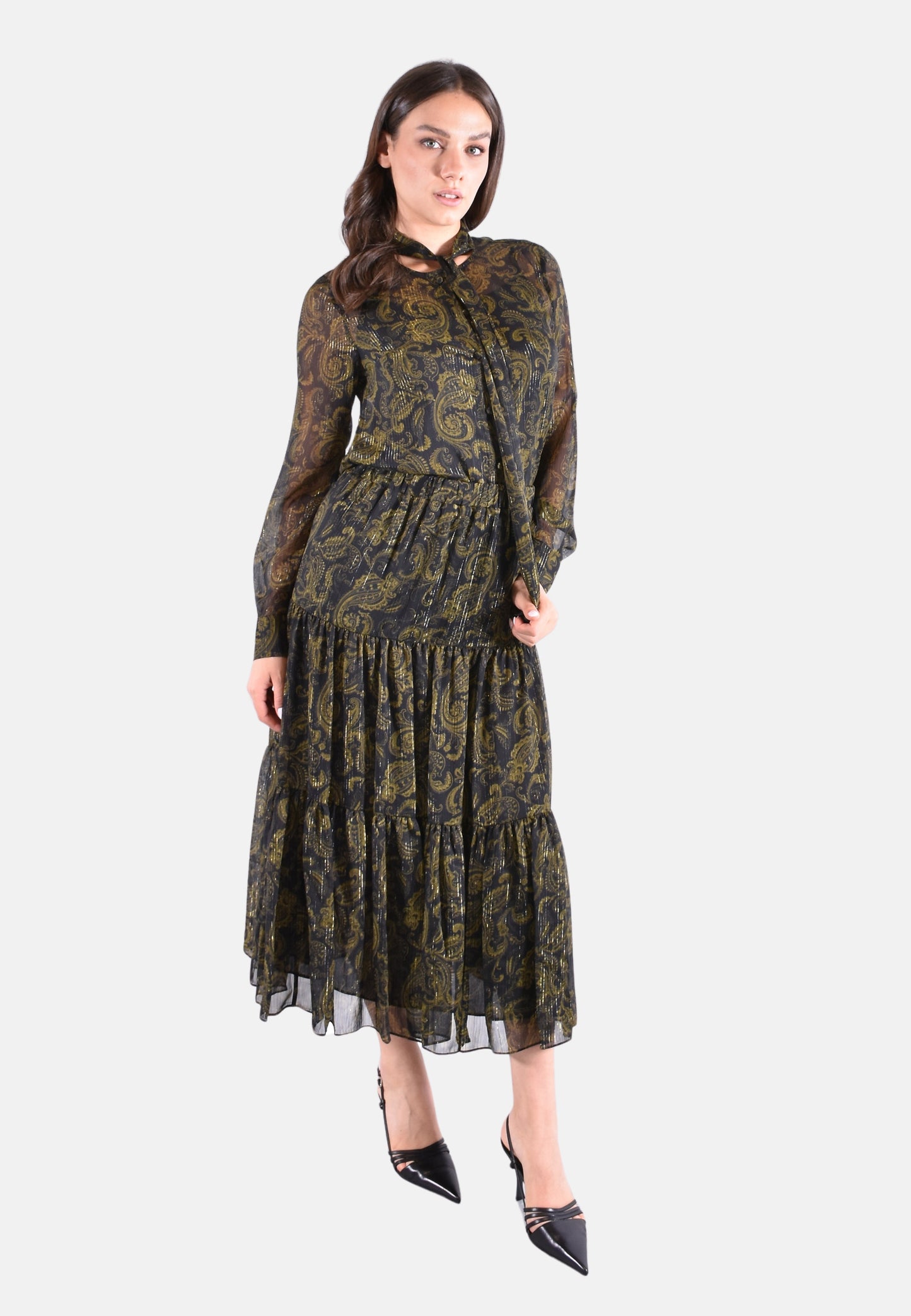 BLUSA IN GEORGETTE CON STAMPA PAISLEY