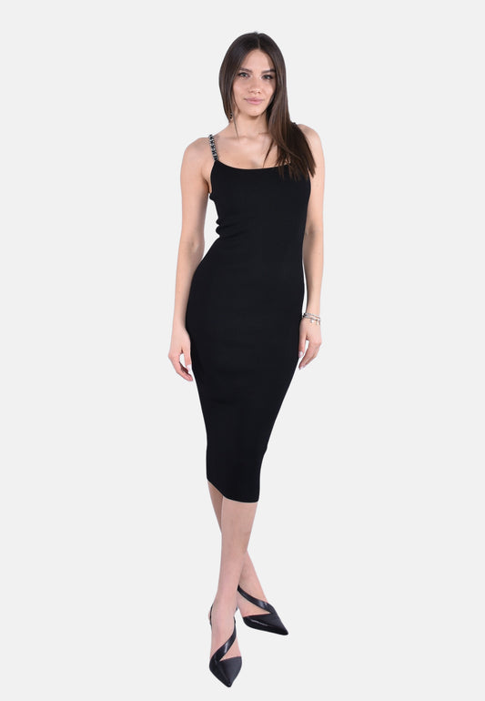 CHAIN STRAP MIDI DRESS