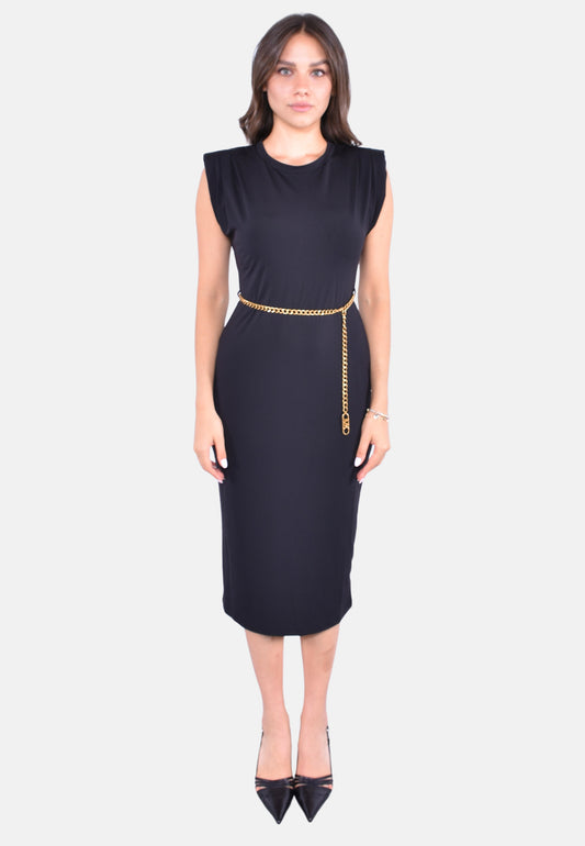 PLT SHLDR CHN BLT MINIDRESS