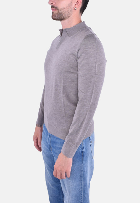 COVENT MERINO KNIT LONG SLEEVE POLO