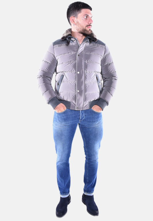 BOMBER IN PIUMA E LANA CON PELO STACCABILE VIANI