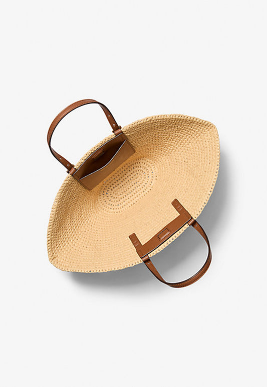 BORSA TOTE ISA PICCOLA IN PAGLIA LAVORATA A MANO