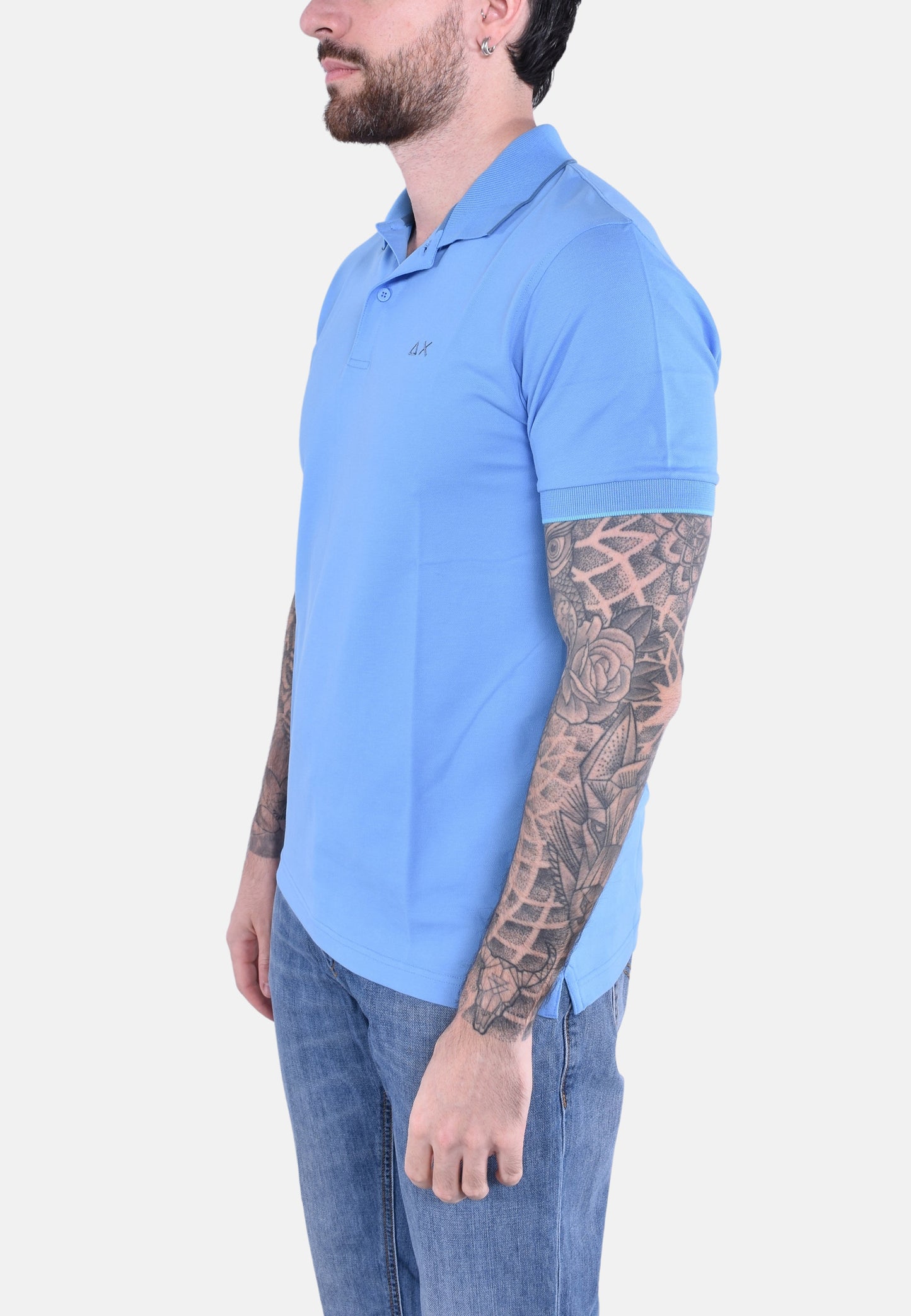 POLO SMALL STRIPES ON COLLAR SHORT SLEEVES