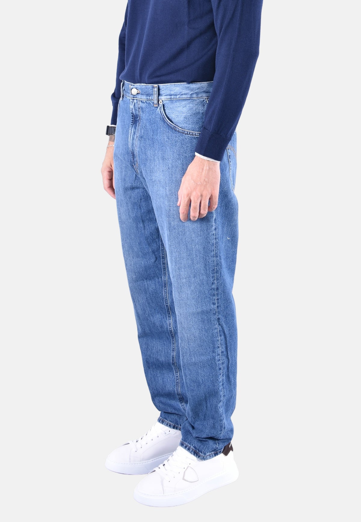 PACO LOOSE-FIT 5-POCKET JEANS IN BLUE 12.5 OZ RIGID DENIM