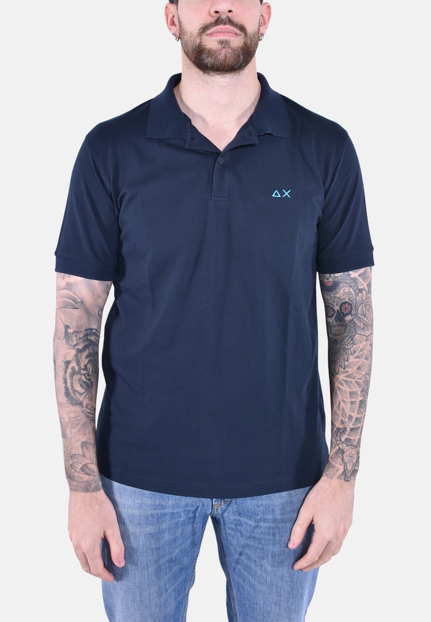 POLO PRINT UNDER COLLAR SHORT SLEEVES