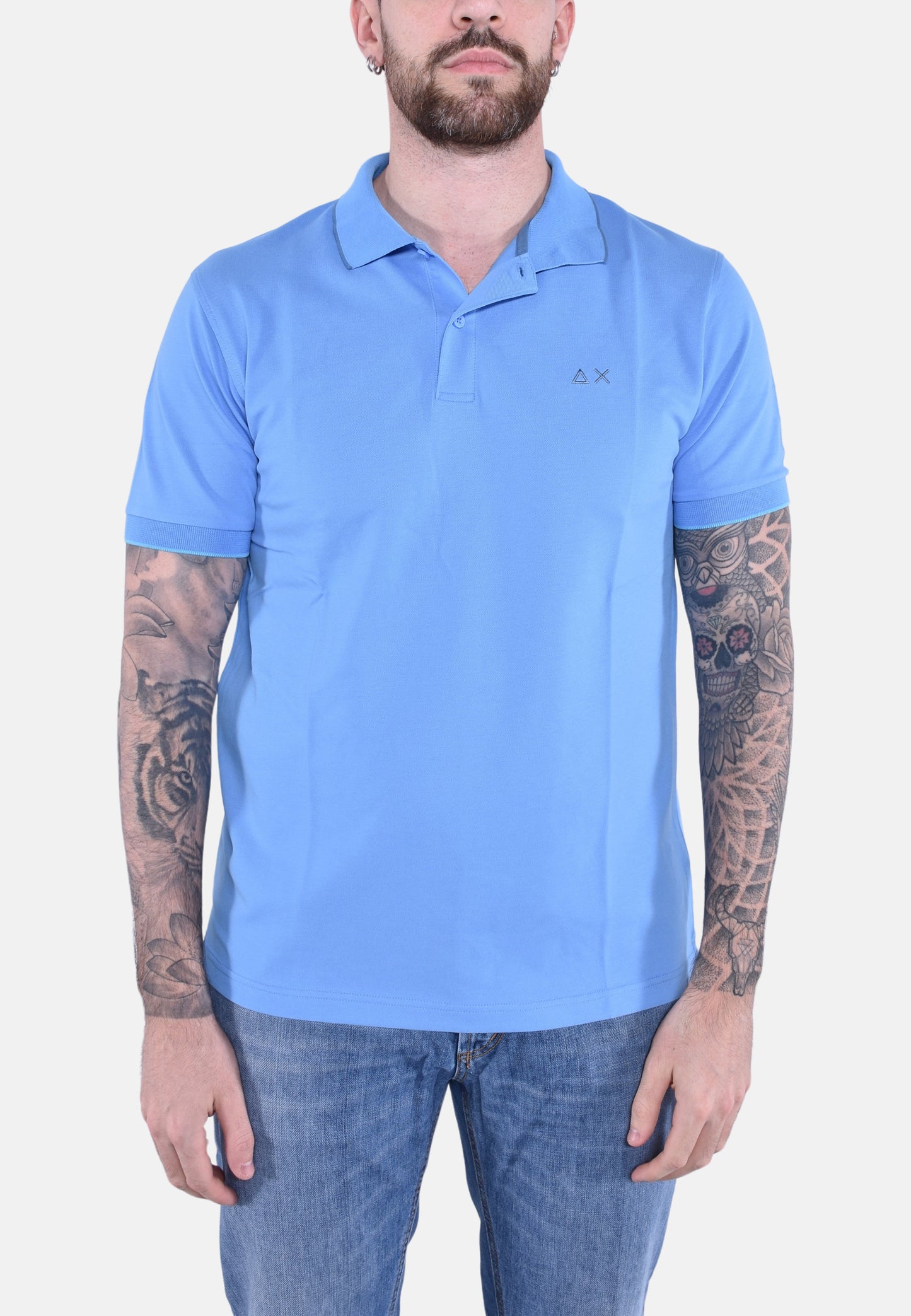 POLO SMALL STRIPES ON COLLAR SHORT SLEEVES