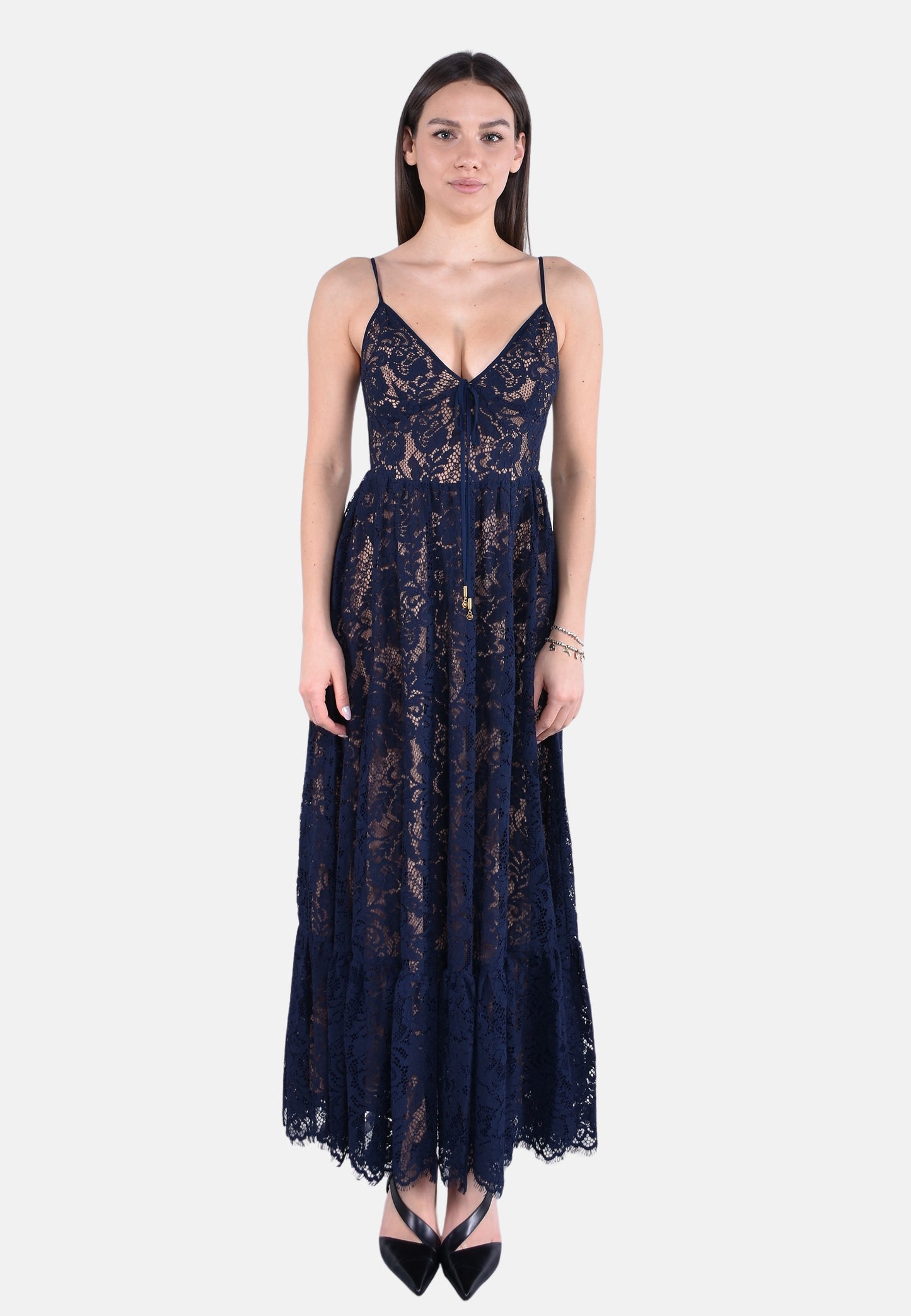 CORDED LACE MAXI DRESS