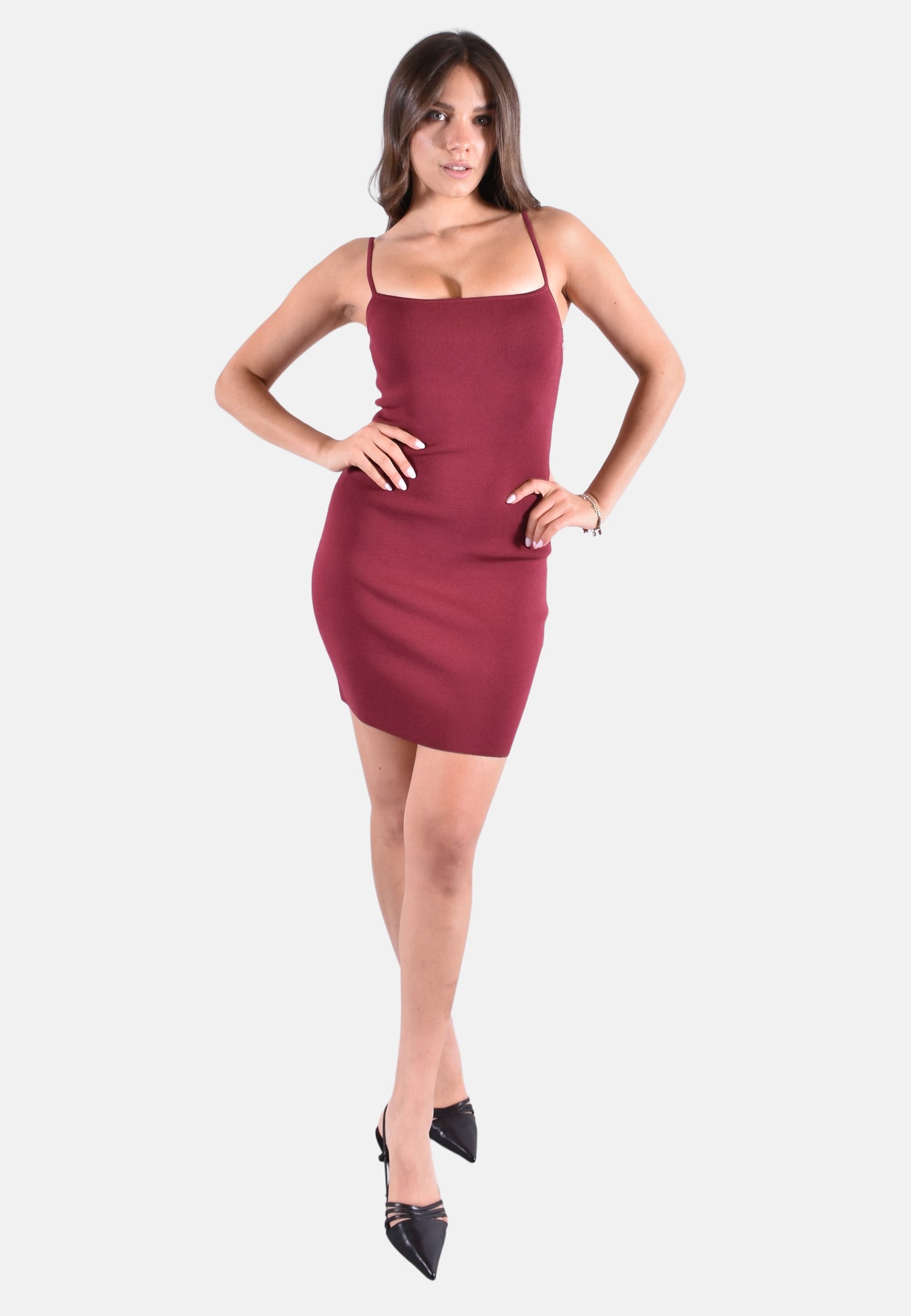 ABITO IN MAGLIA STRETCH CON SPALLINE