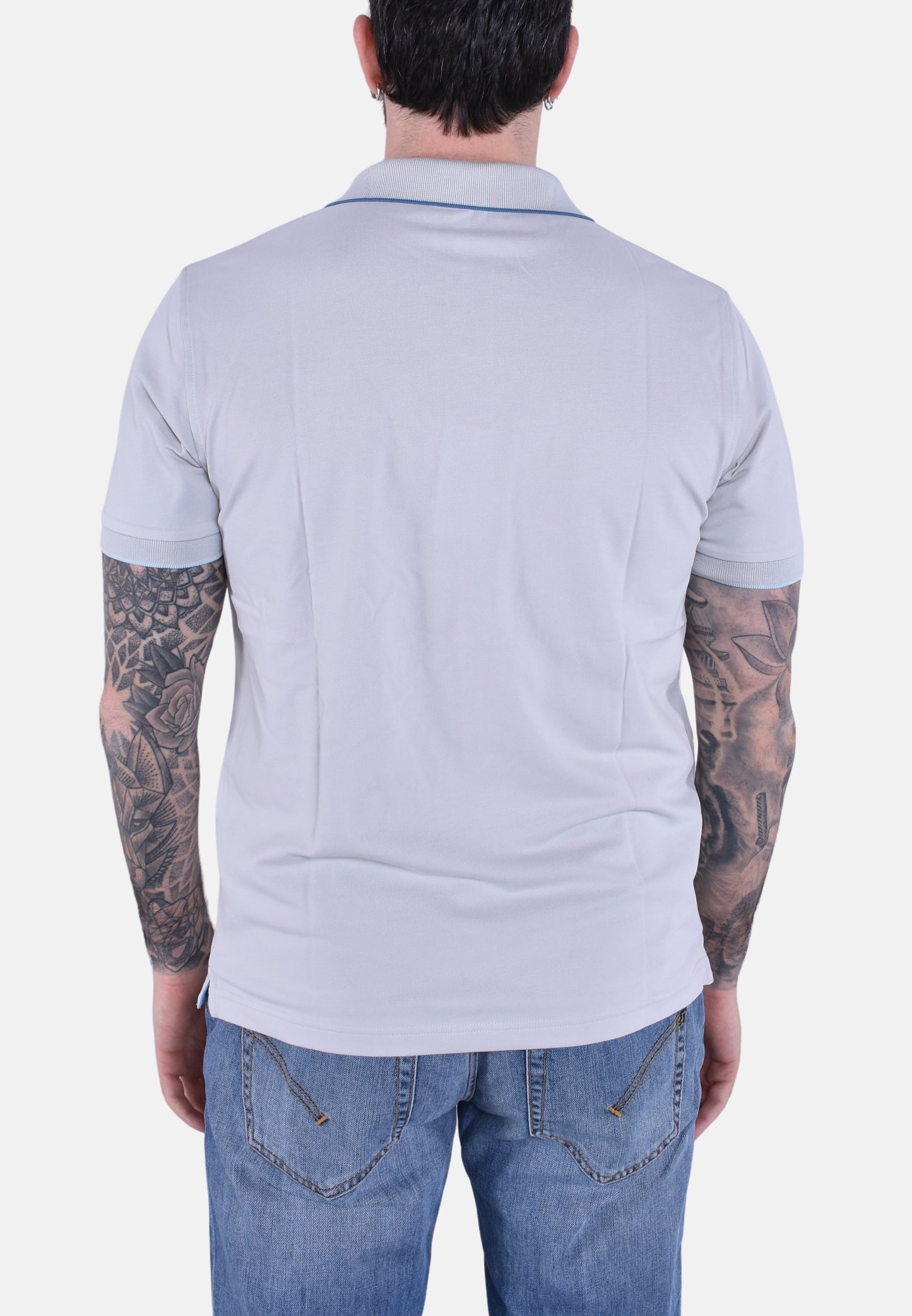 POLO SMALL STRIPES ON COLLAR SHORT SLEEVES