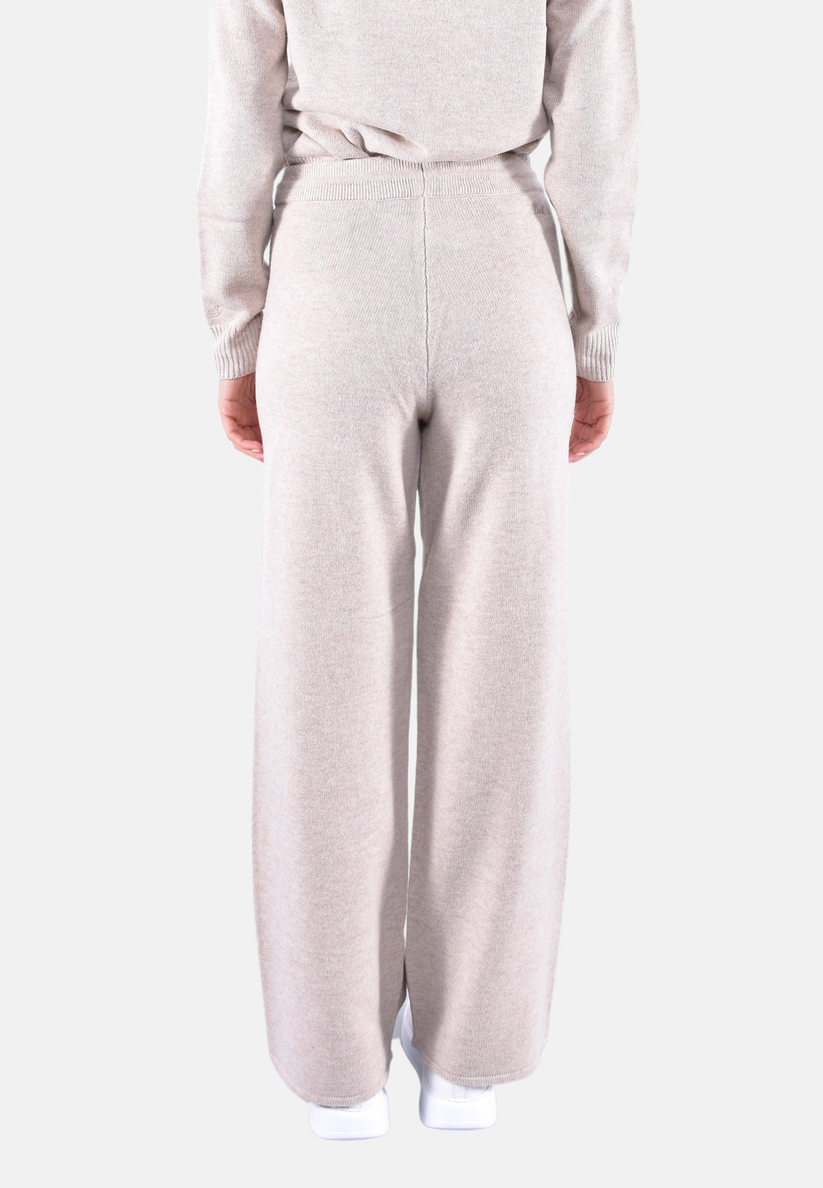CAMBON WOOL PLAIN JERSEY KNIT WIDE LEG PANTS