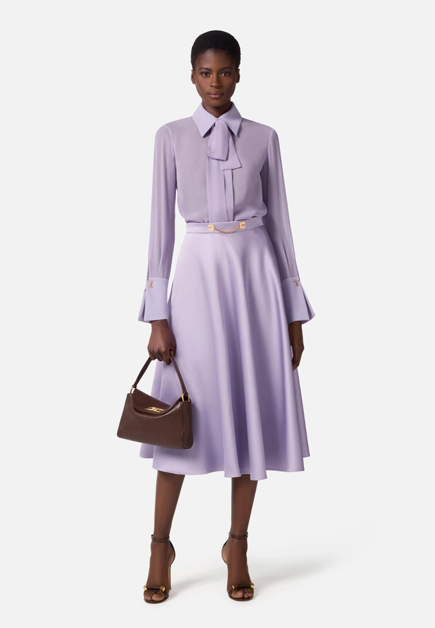 CAMICIA IN GEORGETTE E CREPE CON FUSCIACCA
