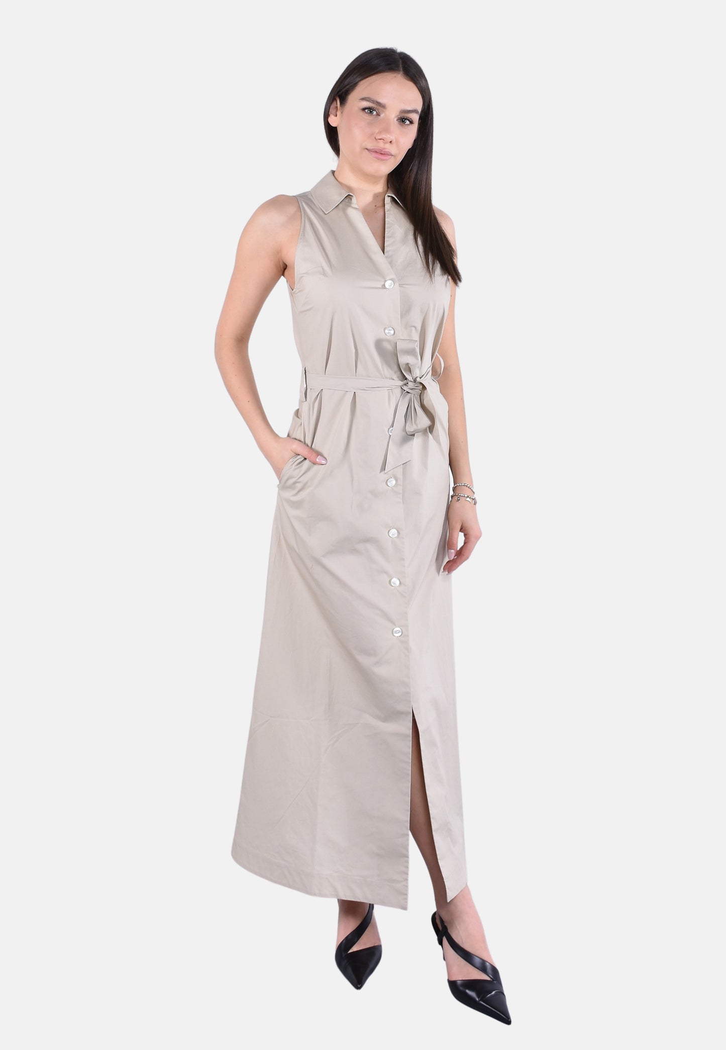 COTTON POPLIN SHIRT DRESS