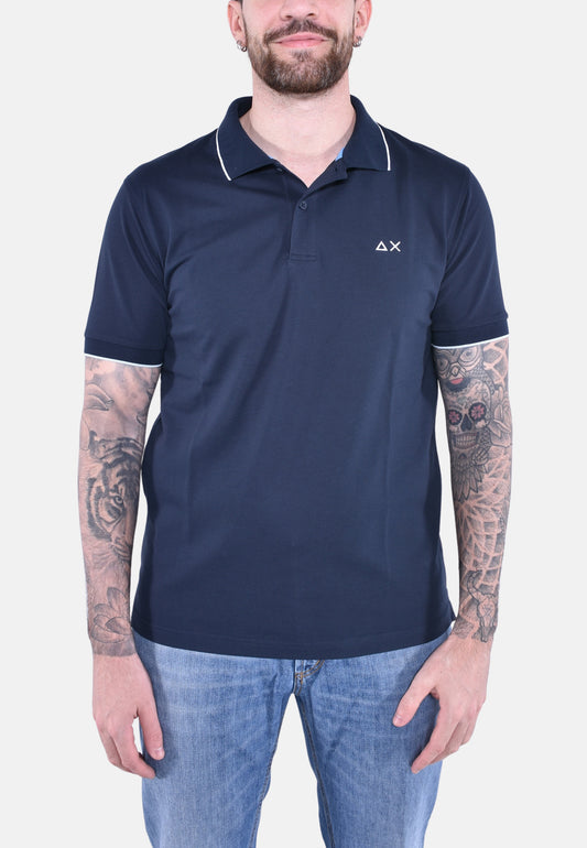 POLO SMALL STRIPES ON COLLAR SHORT SLEEVES