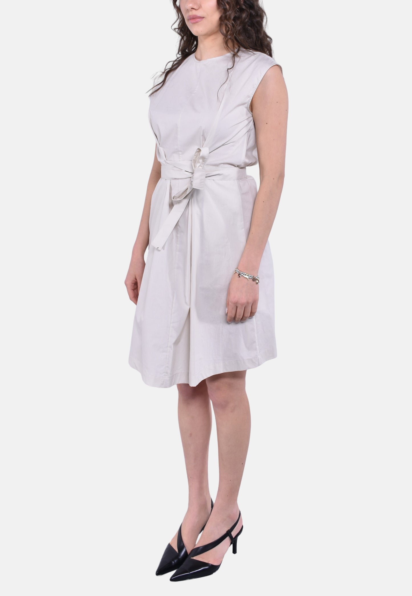 POPLIN BELTED DRESS