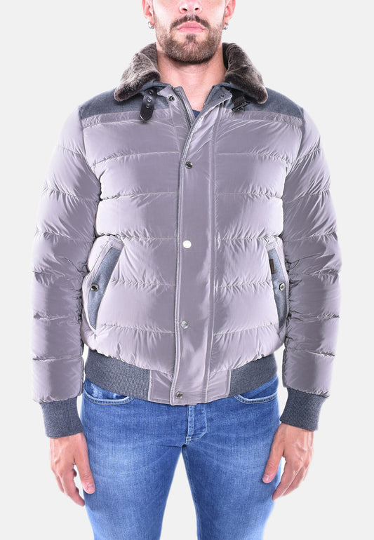 BOMBER IN PIUMA E LANA CON PELO STACCABILE VIANI