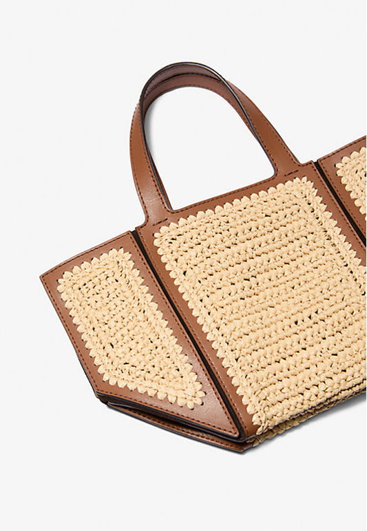 BORSA TOTE JORDI PICCOLA IN PAGLIA LAVORATA A MANO