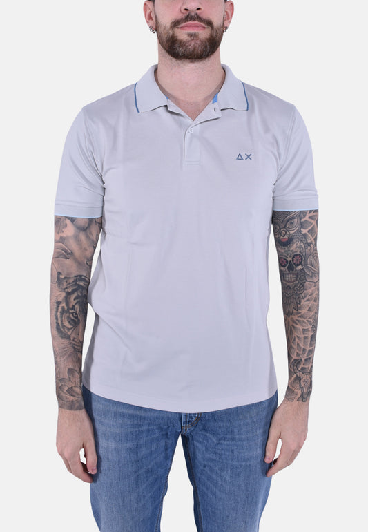 POLO SMALL STRIPES ON COLLAR SHORT SLEEVES