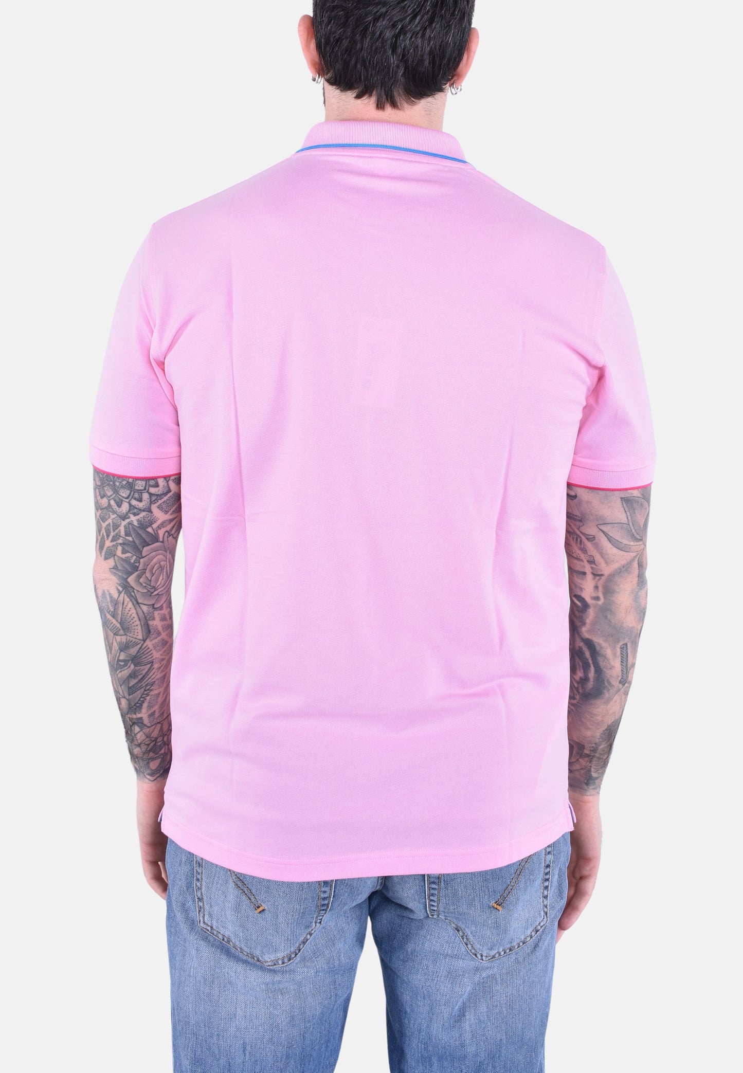 POLO SMALL STRIPES ON COLLAR SHORT SLEEVES