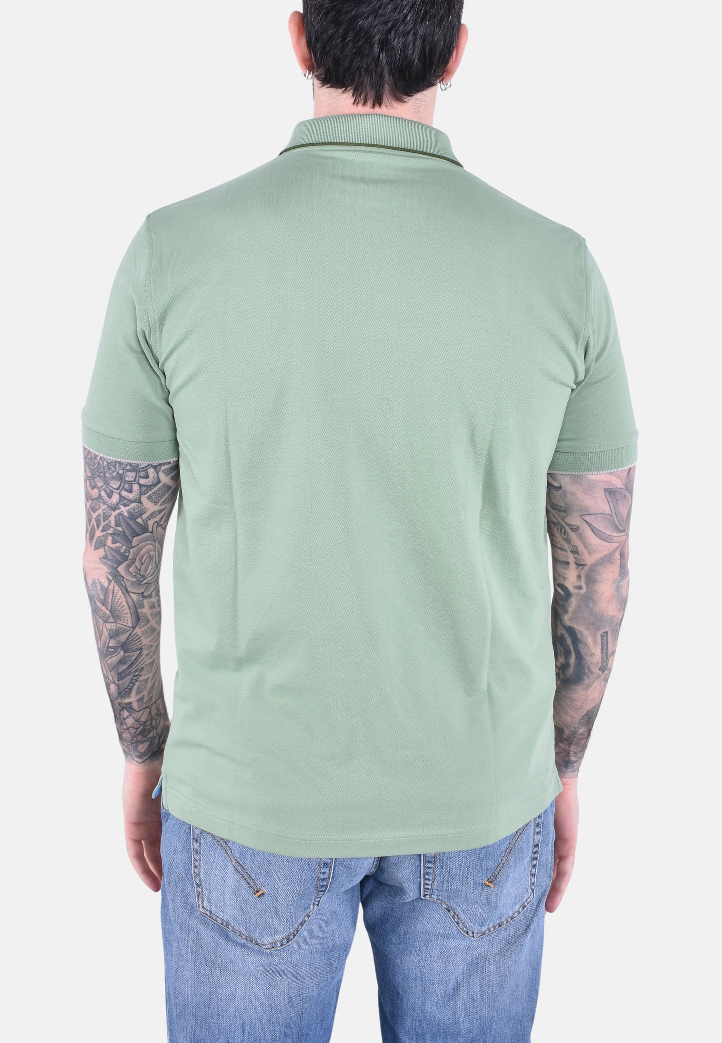 POLO SMALL STRIPES ON COLLAR SHORT SLEEVES