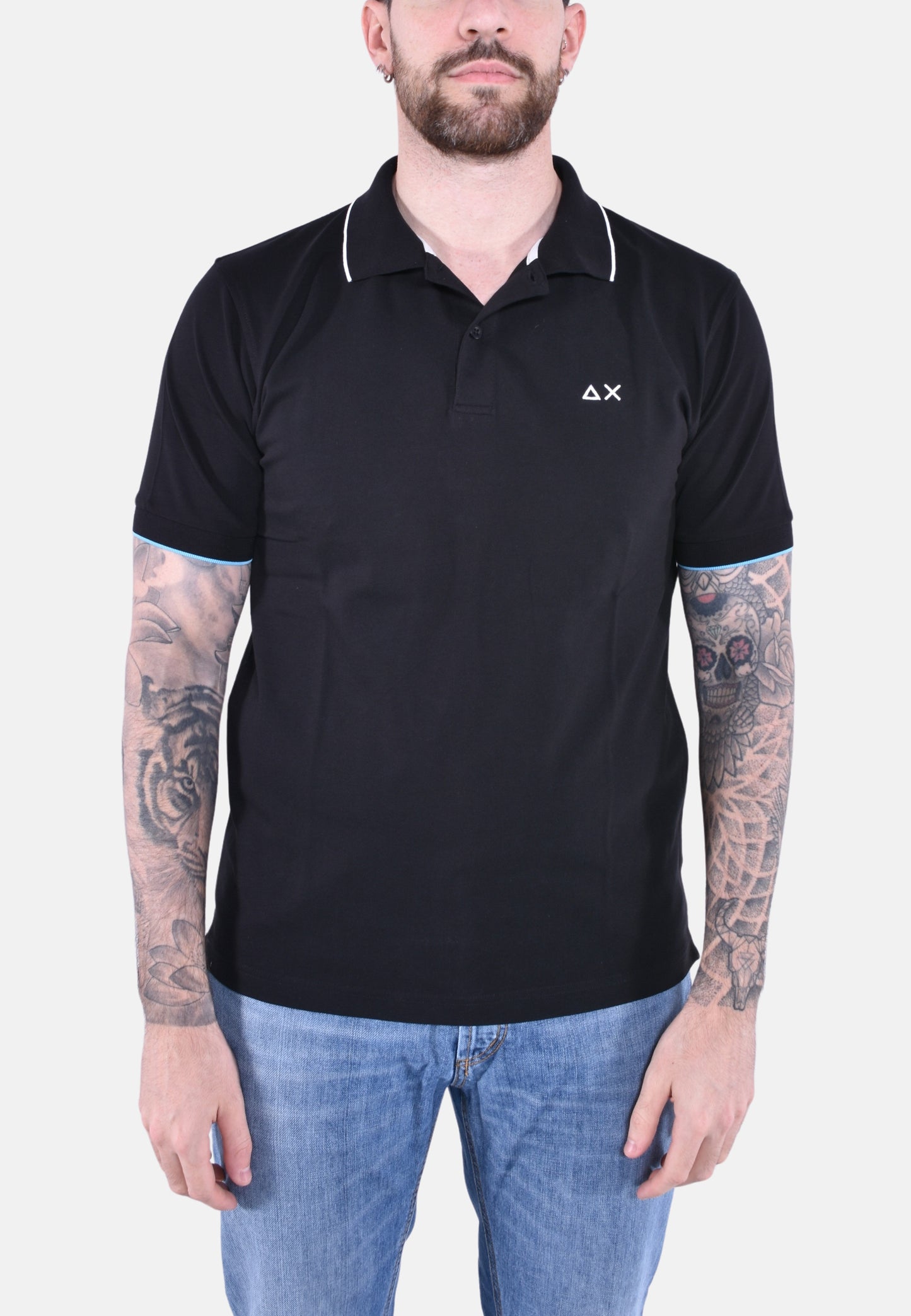 POLO SMALL STRIPES ON COLLAR SHORT SLEEVES