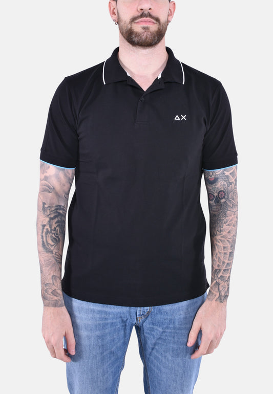 POLO SMALL STRIPES ON COLLAR SHORT SLEEVES