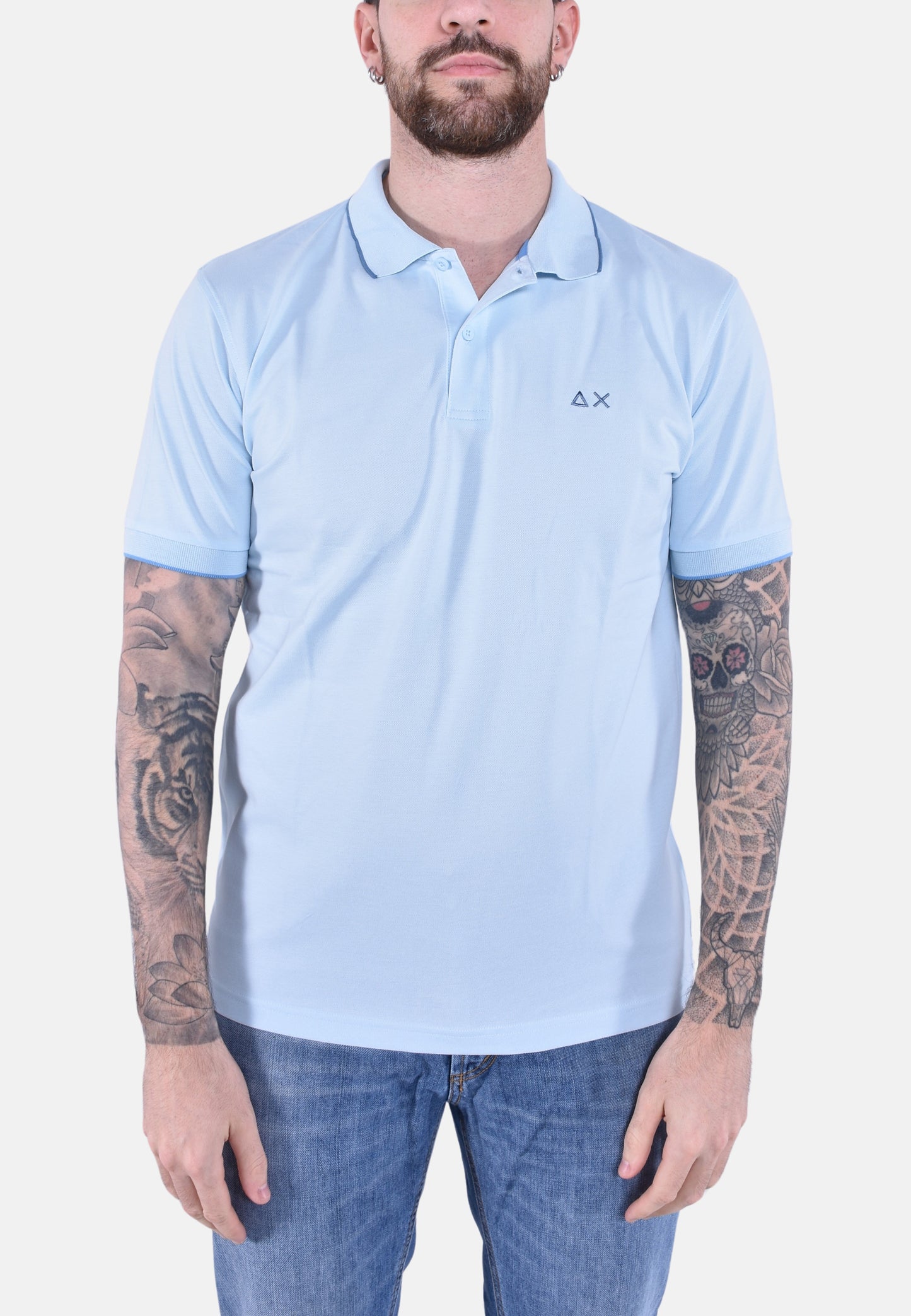POLO SMALL STRIPES ON COLLAR SHORT SLEEVES