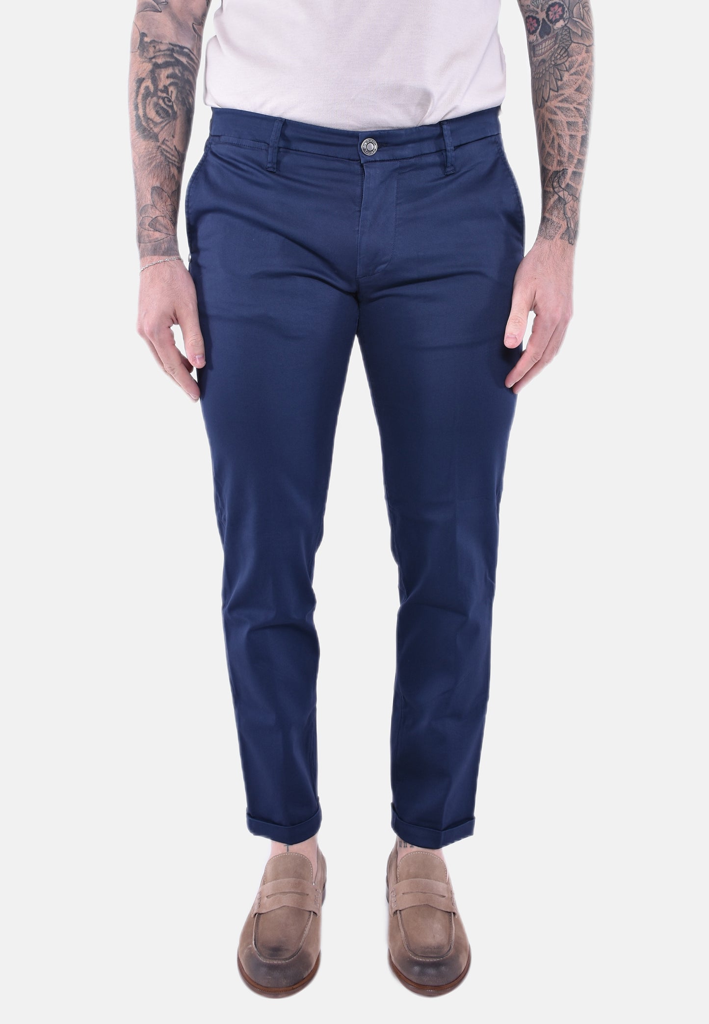 MUCHA TP-003 CHINOS UOMO CON RISVOLTO