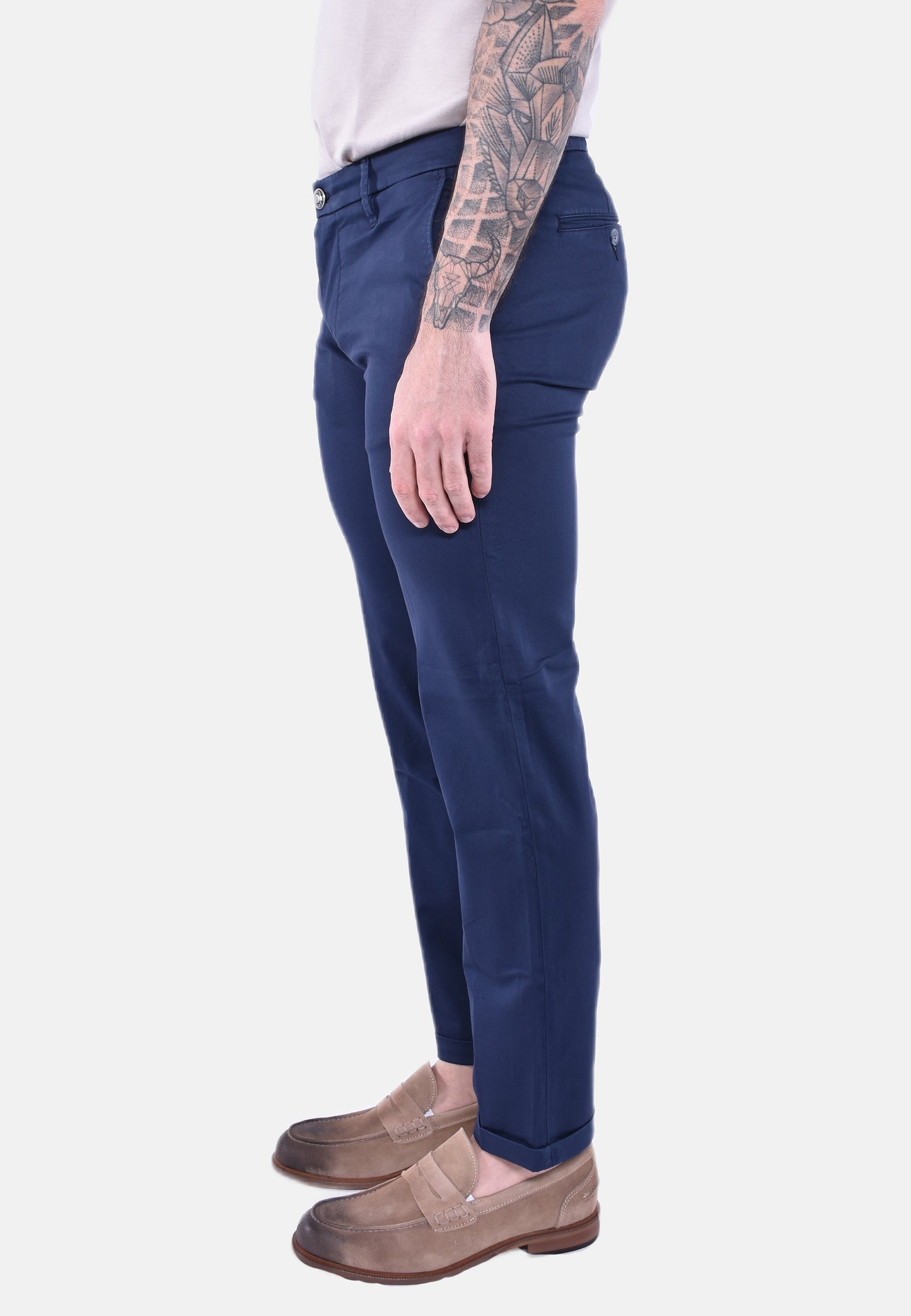 MUCHA TP-003 CHINOS UOMO CON RISVOLTO