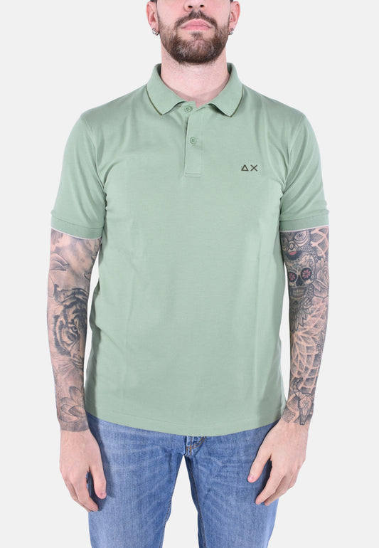 POLO SMALL STRIPES ON COLLAR SHORT SLEEVES