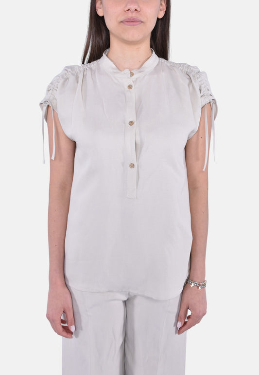 VISCOSE LINEN BLOUSE