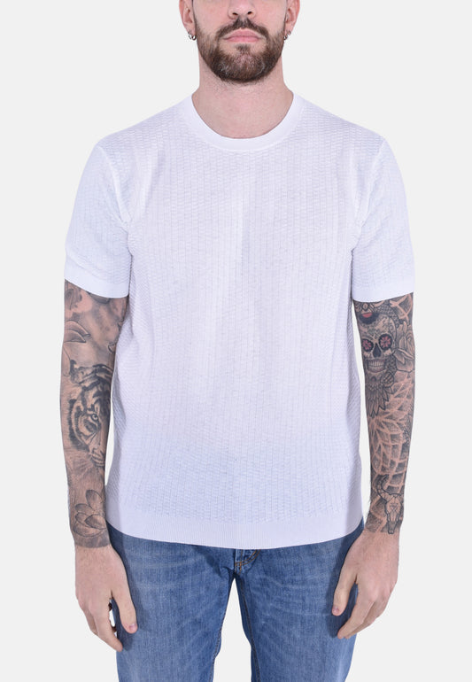 T-SHIRT IN MISTO COTONE LINO
