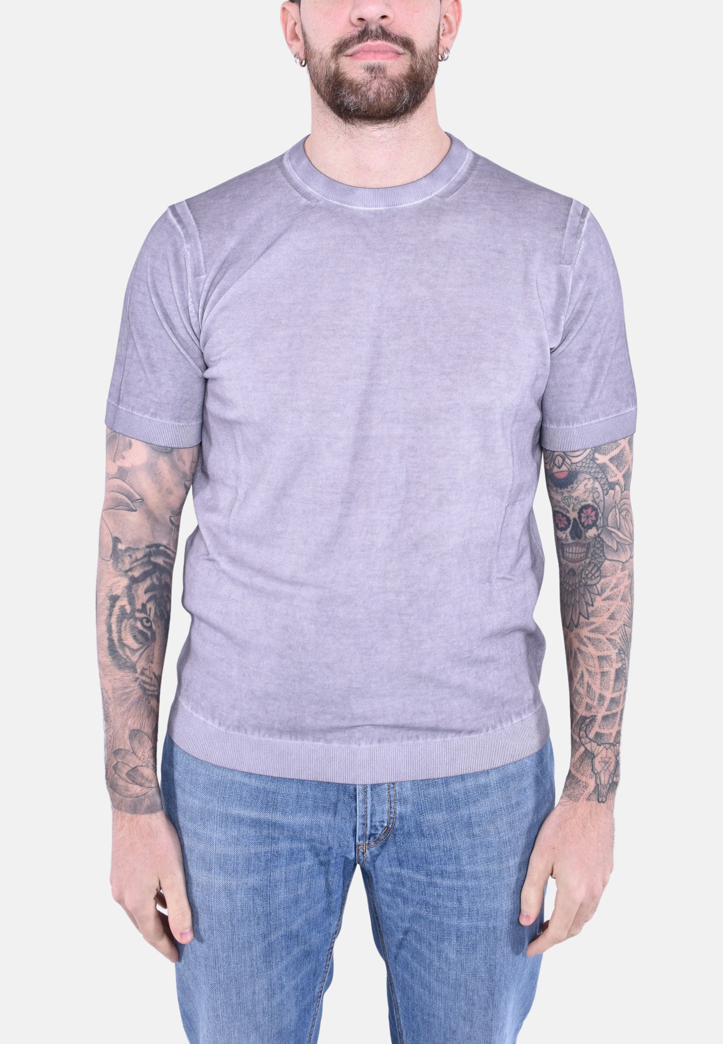 T-SHIRT GIROCOLLO IN COTONE