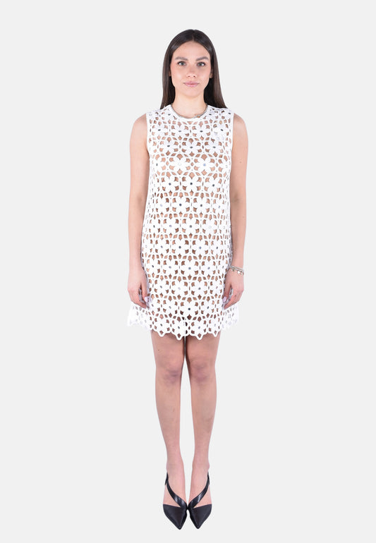 FAUX CROCHET MINI DRESS