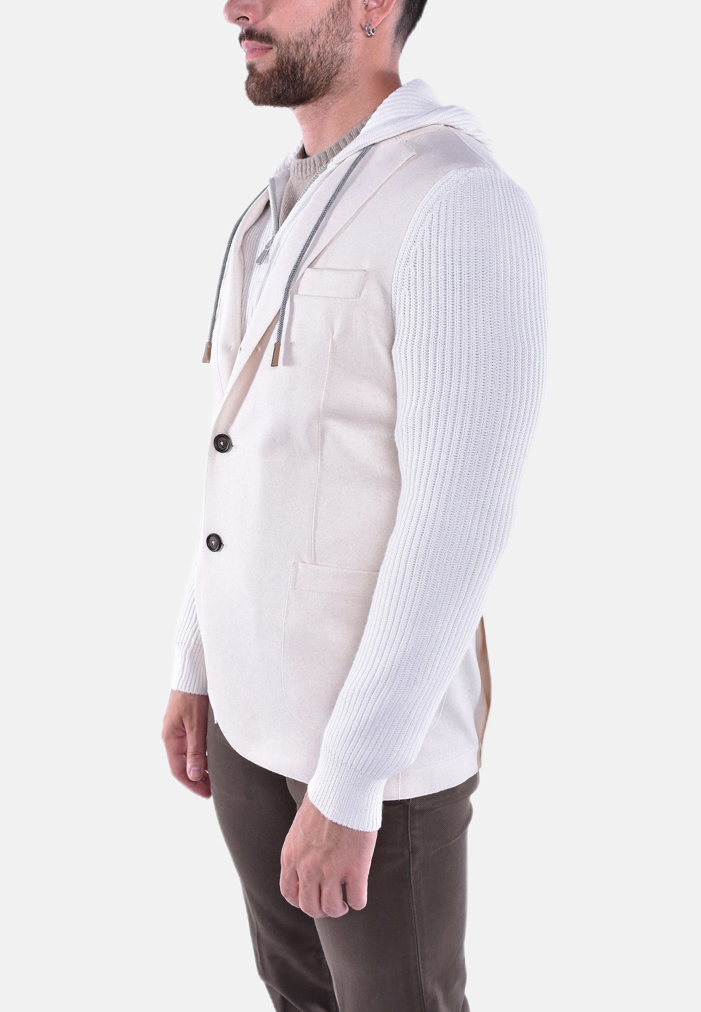 GIACCA CON PETTORINA E CAPPUCCIO STACCABILE