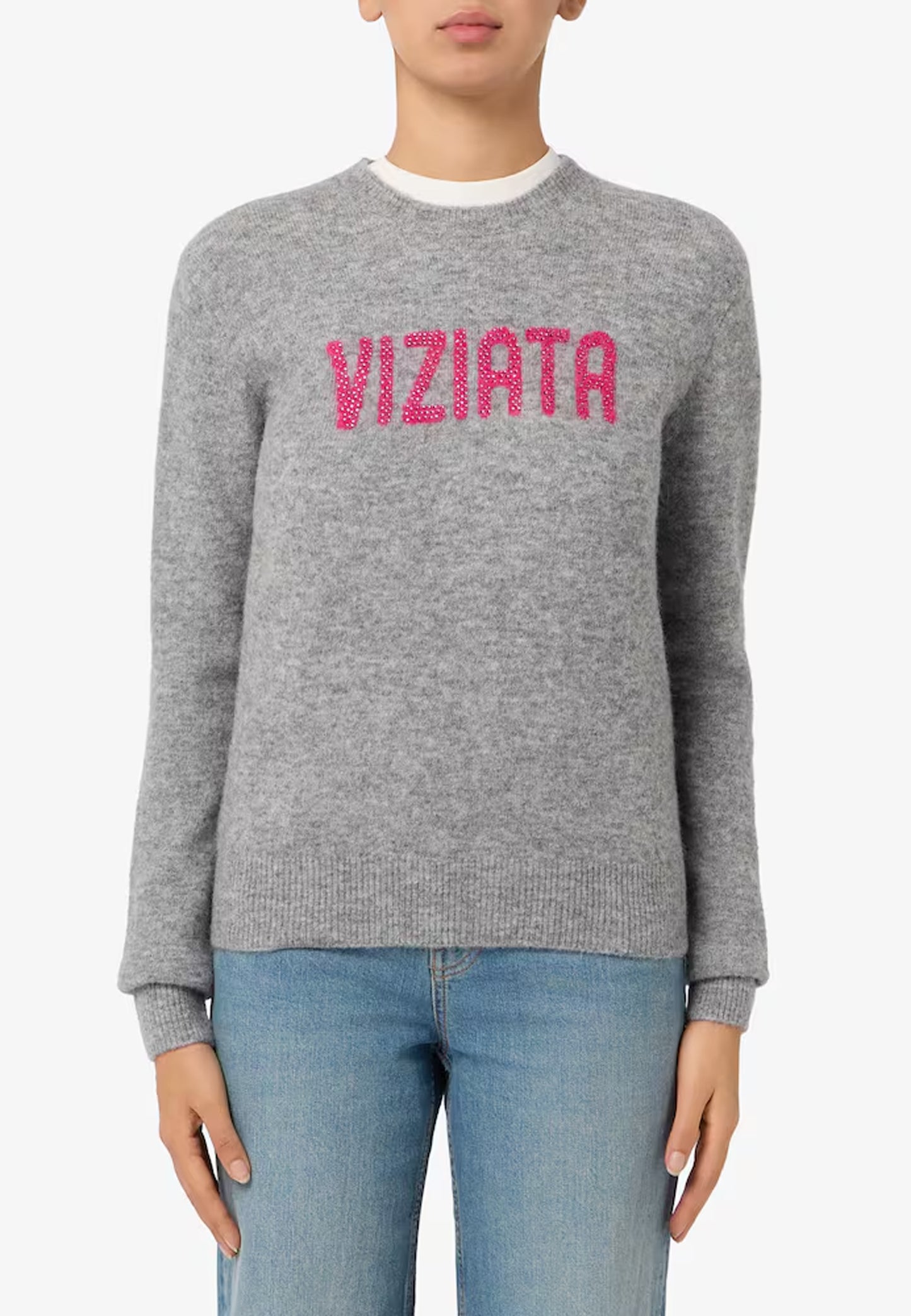 NEW QUEEN ALPACA CREWNECK NORDIC SWEATER