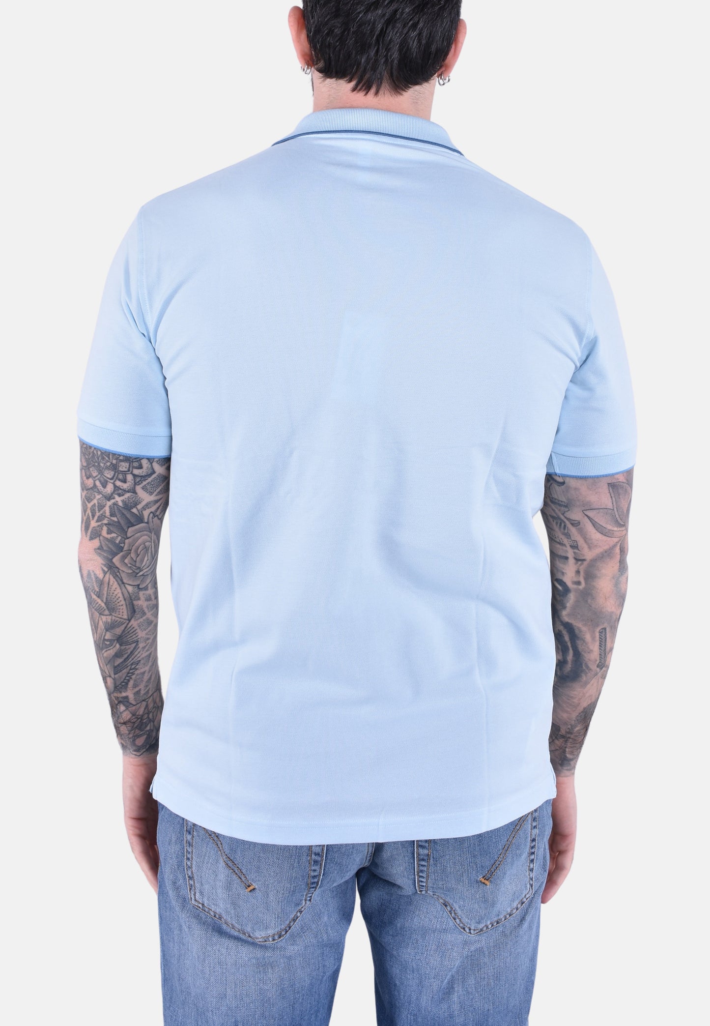 POLO SMALL STRIPES ON COLLAR SHORT SLEEVES