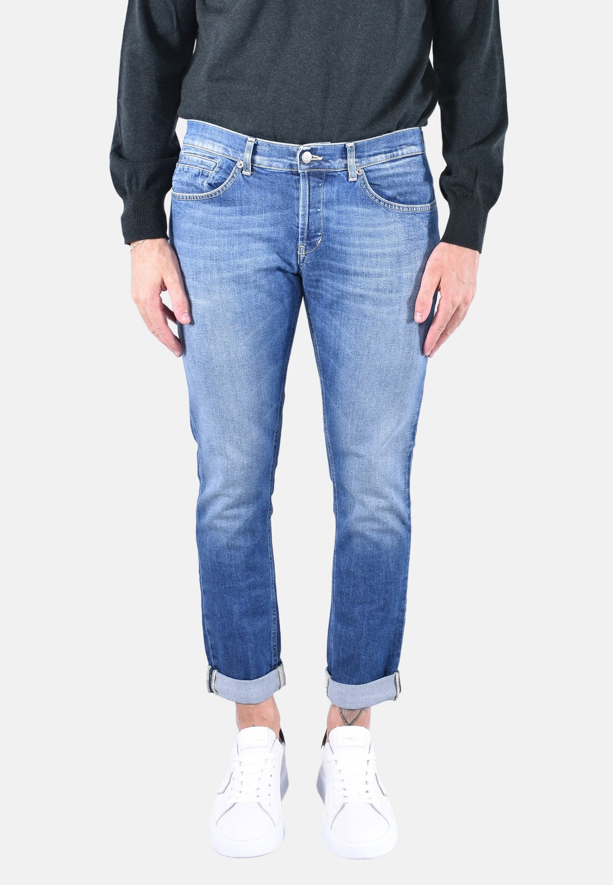 GEORGE SLIM-FIT 5-POCKET JEANS IN BLUE 11OZ STRETCH GOTS DENIM
