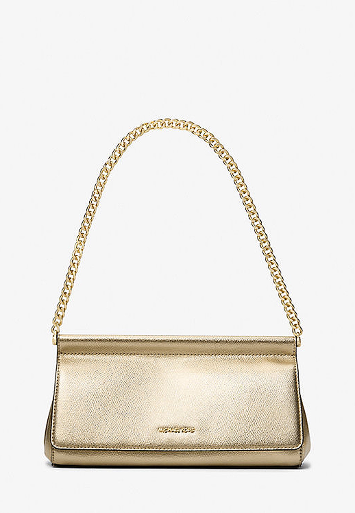 Pochette Carmine media in pelle martellata metallizzata