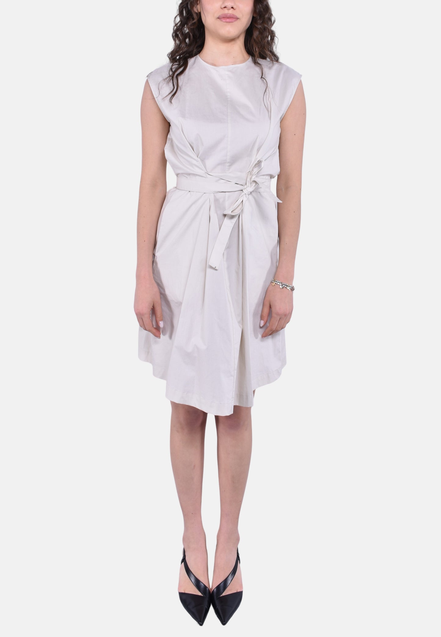 POPLIN BELTED DRESS
